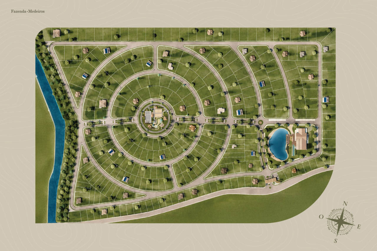 Masterplan do condomínio Fazenda Medeiros
